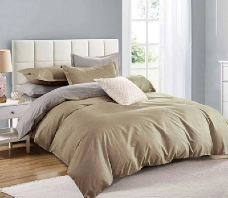 Image of Ezysleep Ezysleep Reversible Natural Printed Duvet Set Size: Double Natural Double Unisex 0721545589897