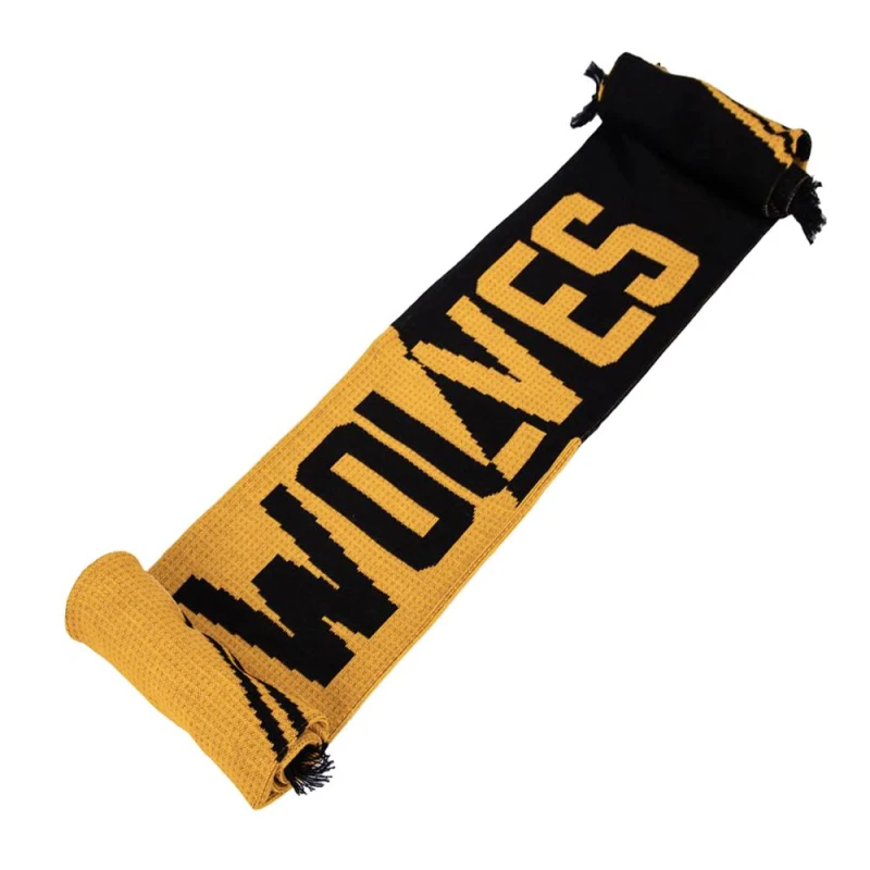 Image of Wolverhampton Wanderers FC Mens Vertical Bar Scarf in Gold Gold Male One Size