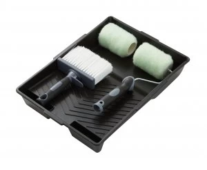 Image of Wickes Exterior Shed and Fence Brush and Roller Set - 4in