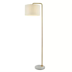 Image of Hangman 1 Light Floor Lamp Antique Gold, White, E27