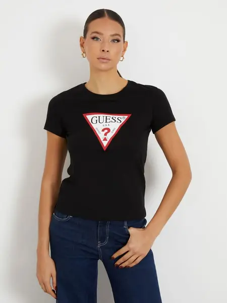 Image of Guess Triangle Logo T-Shirt 14795047 Black