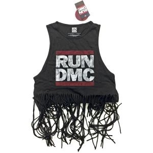 Image of Run DMC - Logo Vintage Womens X-Large T-Shirt - Black