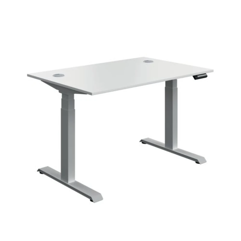 Image of Serrion Dual Motor Sit/Stand Desk 1200x800x630-1290mm White/Silver KF800332