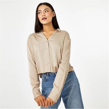 Image of Jack Wills Eco Satin Shirt - Camel