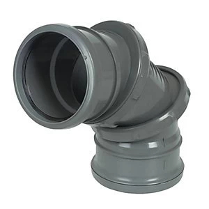 Image of FloPlast SP560G Soil Pipe 0 Deg - 90 Deg Adjustable Bend - Grey 110mm
