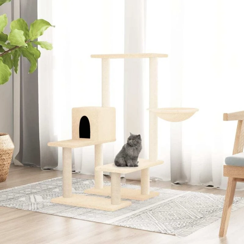 Image of VIDAXL Vidaxl - Cat Tree with Sisal Scratching Posts Cream 94.5cm 8720287213529