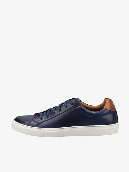 Image of Hush Puppies Mens Colton Leather Lace Up Trainers Shoes - UK 9 Blue male GDE2435NVY9