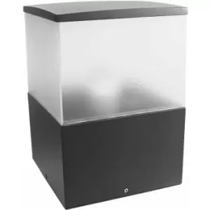 Image of Large Cubik bollard, aluminum and polycarbonate, urban gray