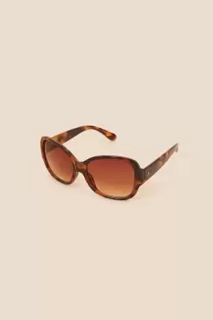 Image of Wide Arm Tortoiseshell Square Sunglasses