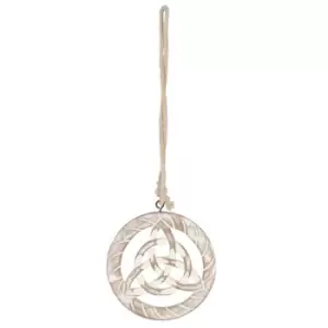 Image of White Wooden Hanging Triquetra
