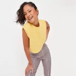 Image of Missguided Boxy Crop Top - Yellow