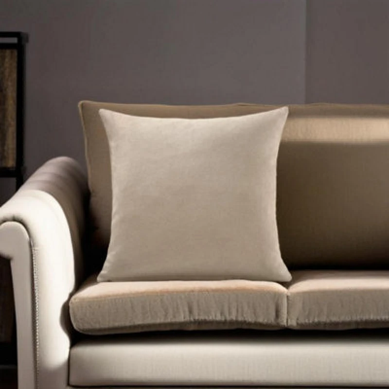 Image of Luxury Living Velvet Chenille Cushion Taupe