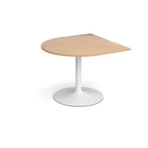 Image of Trumpet base radial extension table 1000mm x 1000mm - white base and beech top
