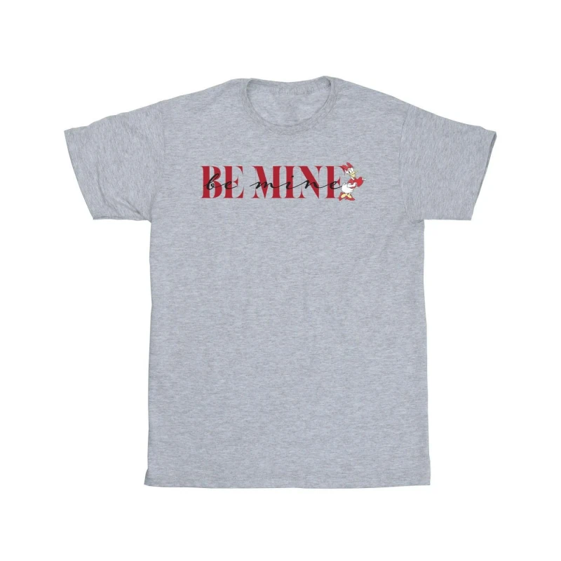 Image of Disney Men Valentine Be Mine Daisy Duck T-Shirt in Grey Size: Small Grey S Male 5063376356732