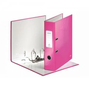 Image of Leitz Wow Lever Arch File A4 85mm Pink PK10