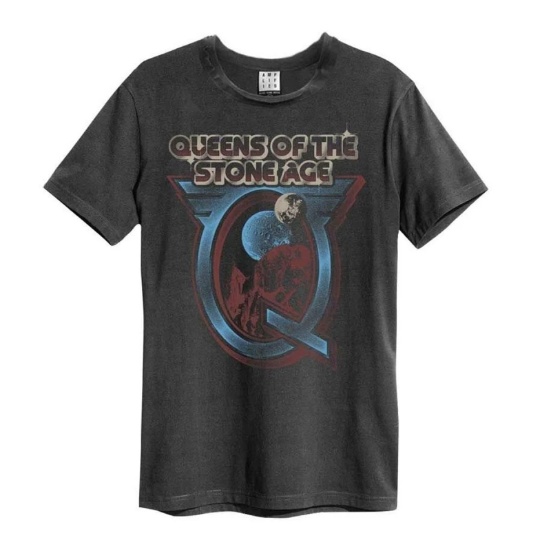 Image of Amplified Amplified Men Outer Space Queens Of The Stone Age T-Shirt in Charcoal Size: Small Charcoal S Male 5063470409792