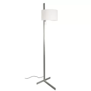 Image of Stand 1 Light Floor Lamp Aluminium with White Shade, E27