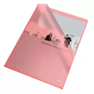 Image of Quality A4 Document Folder, Red Embossed, 115MIC, Cut Flush, Copy Safe, Pack of 100