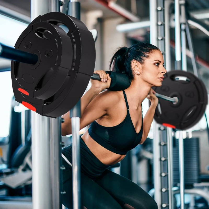 Image of SPORTNOW Olympic Weight Plates Set for Home Gym, 2 x 10kg, 2 x 5kg, Black A91-364V02BK