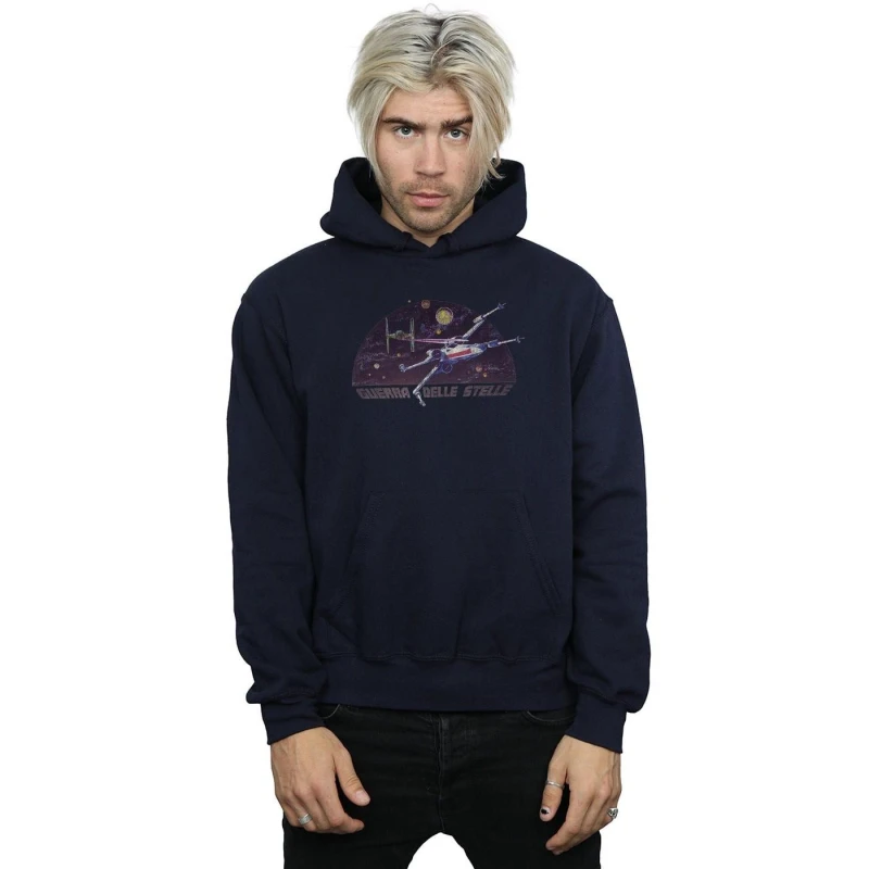 Image of Star Wars Star Wars Men Italian Title X-Wing Hoodie in Navy Size: Small Navy S Male 5059276811761