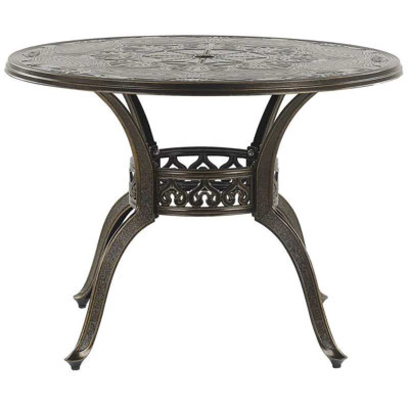 Image of Beliani Garden Dining Table Sapri 100 Cm 100 Cm Metal Dark Brown