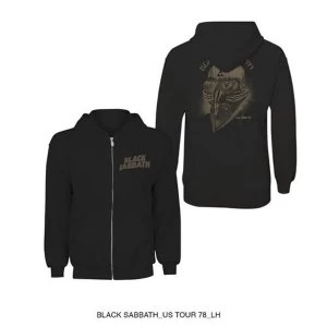 Image of Black Sabbath - Tour 1978 Unisex Medium Zipped Hoodie - Black