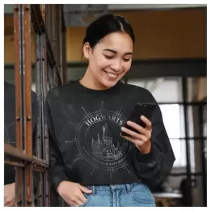 Image of Harry Potter - Hogwarts Constellation (SuperHeroes Inc. Acid Wash Cropped Sweatshirt) Ex Large