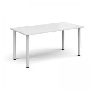 Image of Rectangular white radial leg meeting table 1600mm x 800mm - white