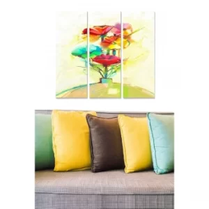 Image of MDF8609154 Multicolor Decorative MDF Painting (3 Pieces)
