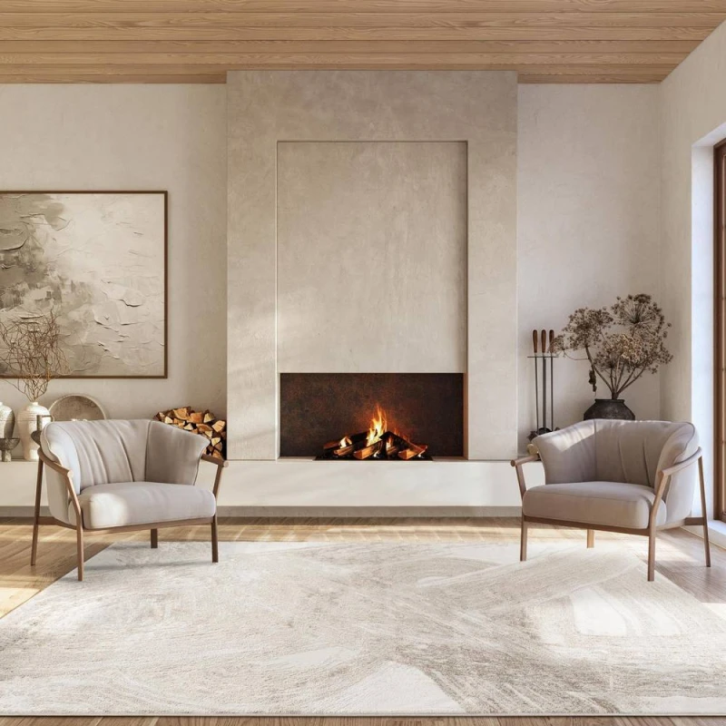 Image of Elysium Modern Abstract Living Room Area Rug Metallic Sheen -Expression Pearl 200Cm X 290Cm