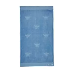 Image of Joules Botanical Bee Semi Plain Hand Towel, Pale Blue