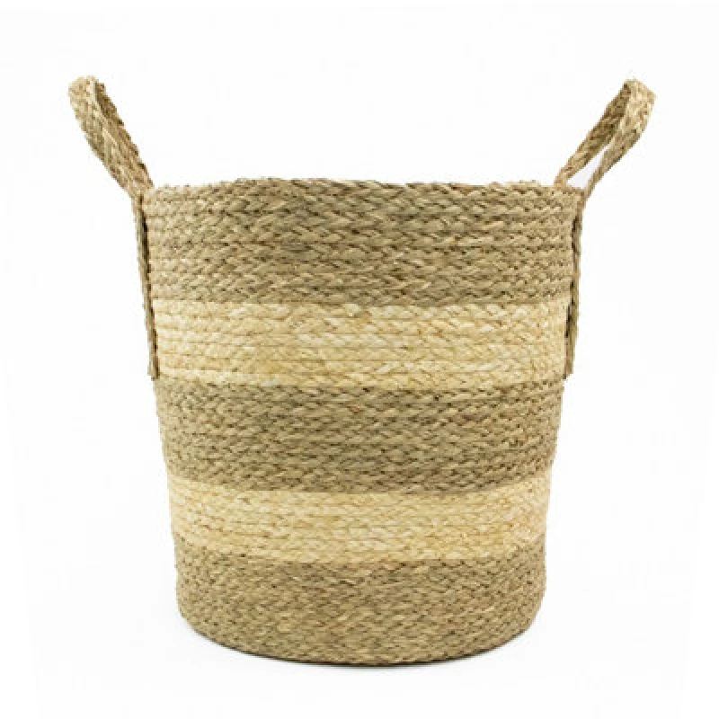 Image of JVL Palma Natural Round Storage Basket Rustic Wo Soft Storage 28 L Brown 40604705000