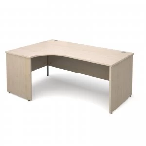 Image of Maestro 25 PL Left Hand Ergonomic Desk 1800mm - Maple Panel Leg Design