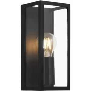 Image of Loops - Wall Light Colour Black Shade Clear Glass Metal Box Frame Bulb E27 1x60W