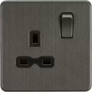 Image of Knightsbridge - Screwless 13A 1G dp Switched Socket - Smoked Bronze 230V IP20