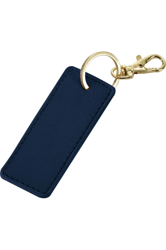 Image of Bagbase Boutique Leather-Look PU Keyclip in Navy Navy Unisex One Size