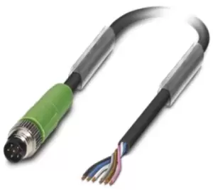 Image of Phoenix Contact Sac-6P-M 8Ms/ 1,5-Pur Sensor Cord, 6P, M8 Plug-Free End, 1.5M