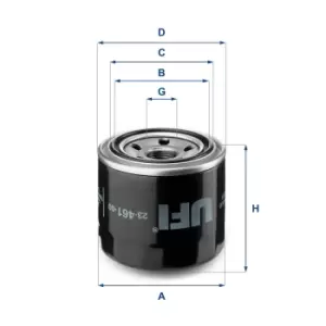Image of 2346100 UFI Oil Filter Oil Spin-On