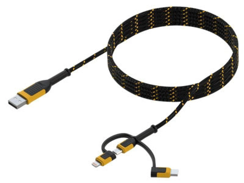 Image of DEWALT 131 1356 Dwg Reinforced Braided 3-In-1 Combo Cable 1.8M (6ft) Dwt1311356