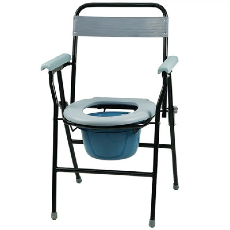 Image of Gr8 Home Folding Steel Commode Toilet Chair Foldable Seat And Pan Portable Disability Aid