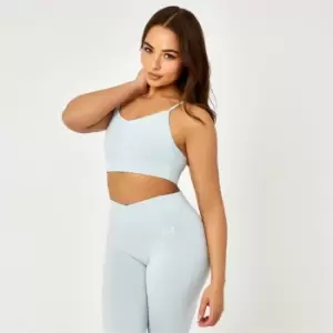 Image of USA Pro x Courtney Black Twist Sports Bra - Blue