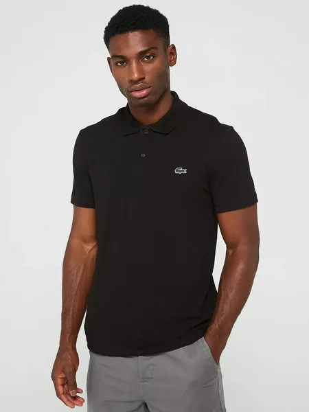 Image of Lacoste Regular Fit Cotton Blend Polo Shirt Black S
