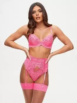 Image of Ann Summers Bras The Icon Padded Plunge Bra - Bright Pink, Bright Pink, Size 38C, Women