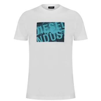 Image of Diesel Print Square T Shirt - White