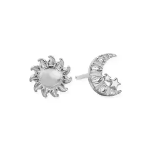 Image of ChloBo Silver Moon & Sun Stud Earrings