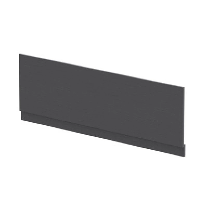 Image of Balterley Edge/Power Straight Front Bath Panel & Plinth, 1700mm - Textured Woodgrain Graphite Grey Grey unisex