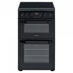 Image of Hotpoint HD5V93CCB Double Oven 4 Zone Ceramic Hob Electric Cooker