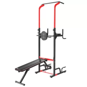 Image of HOMCOM Pull Up Bar Power Tower Station for Home Gym Traning Workout Equipment With Sit Up Bench