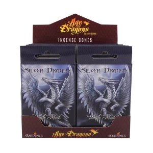 Image of Pack of 12 Silver Dragon Incense Cones by Anne Stokes
