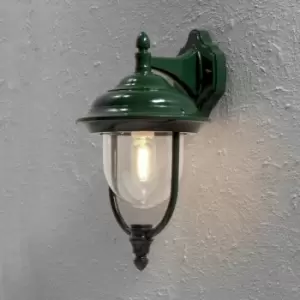 Image of Konstsmide Parma Outdoor Classic Lantern Down Wall Light Green, IP43